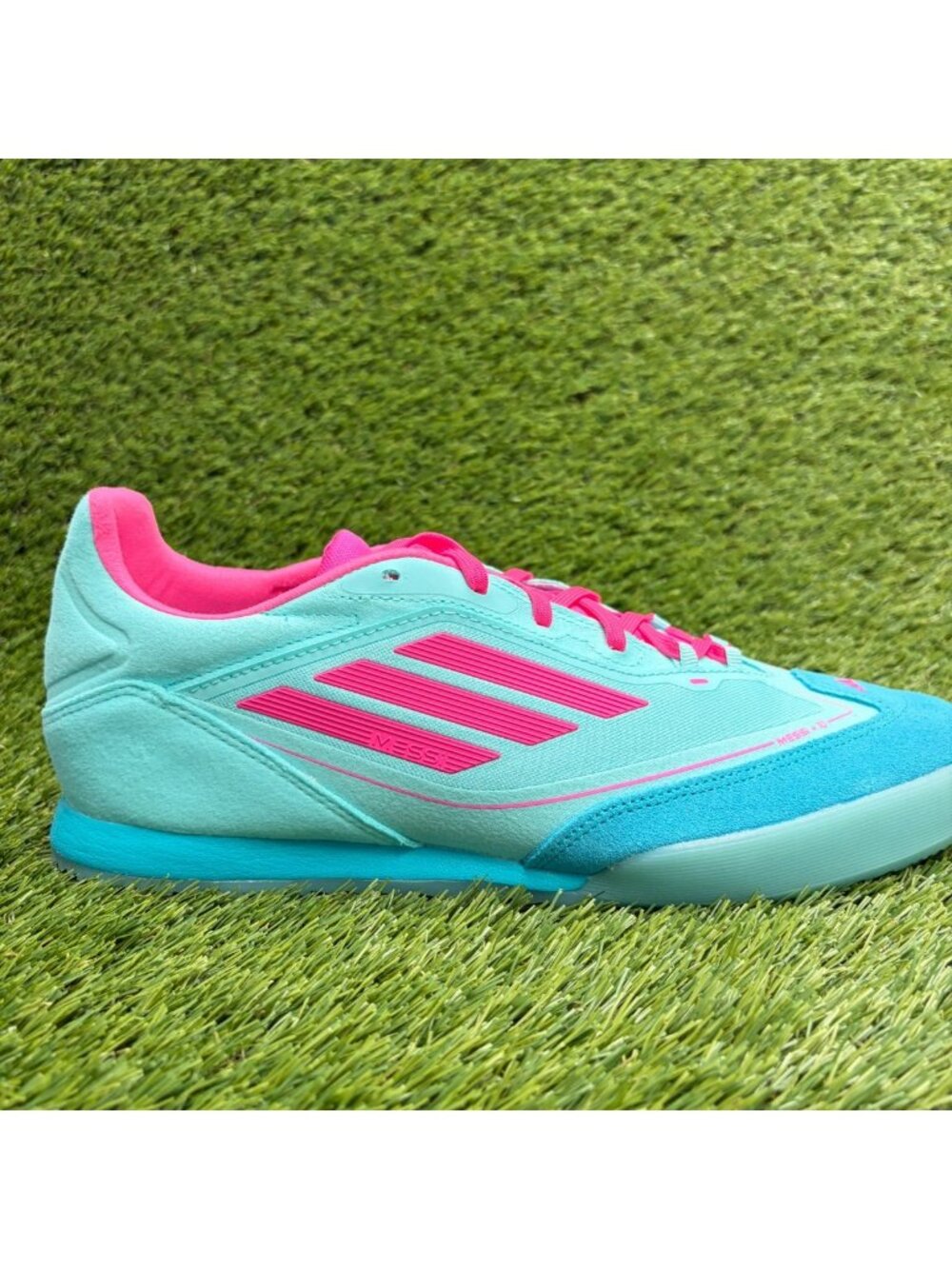 Adidas F50 Freestyle Messi Mens Size 11 Blue Pink Running Soccer Shoes Sneakers